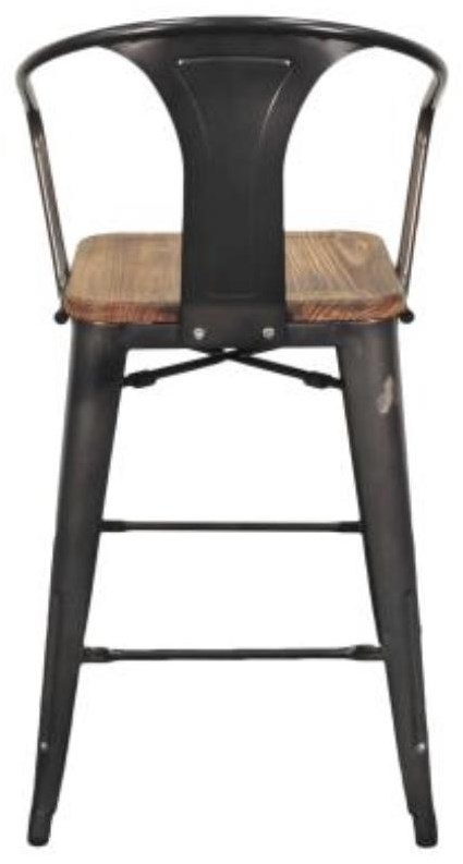 Metal bar stool deals with wood seat